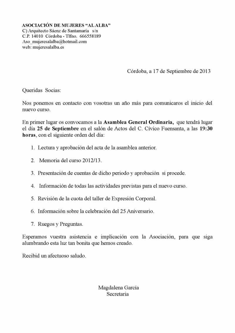 Carta Septiembre 2013